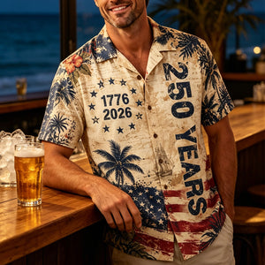 250 Years Vintage US Independence Day Aloha Shirt