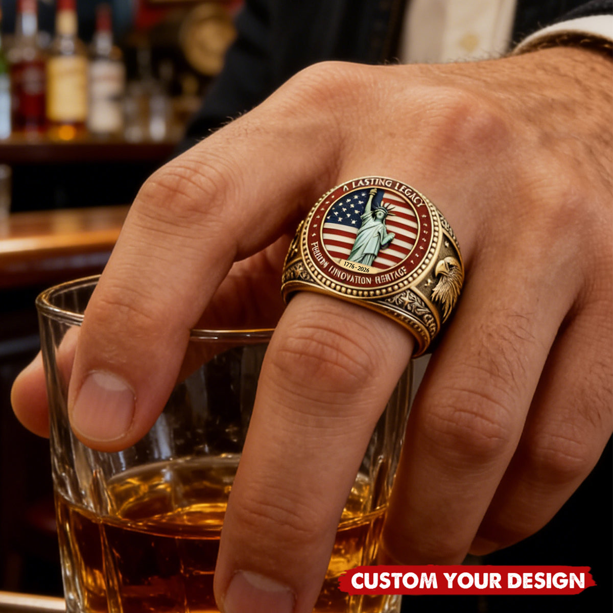 Personalized US 250th Anniversary Patriot Ring
