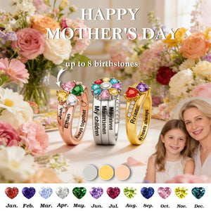 Personalized Birthstones Rings-Mother's Day Gift