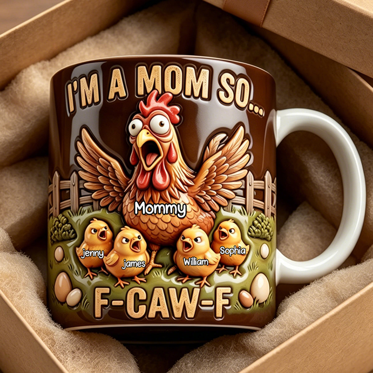 Funny Chicken Mom Coffee Mug - Personalized Gifts For Mother