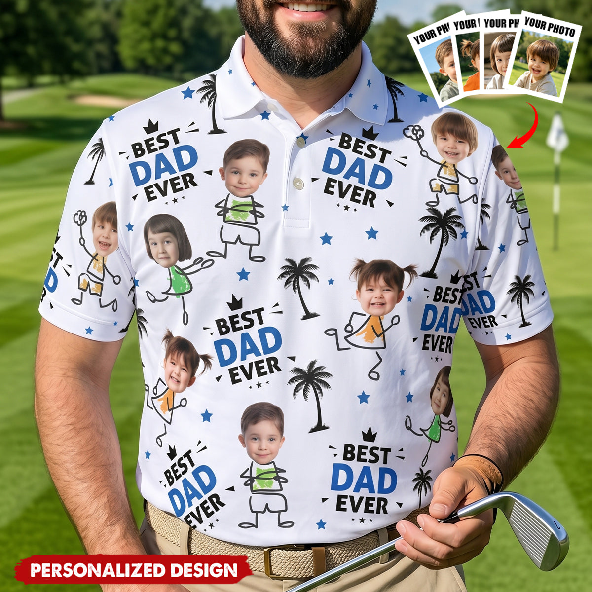 Best Dad Ever-Personalized Polo Shirt-Gift For Dad, Husband, Grandpa