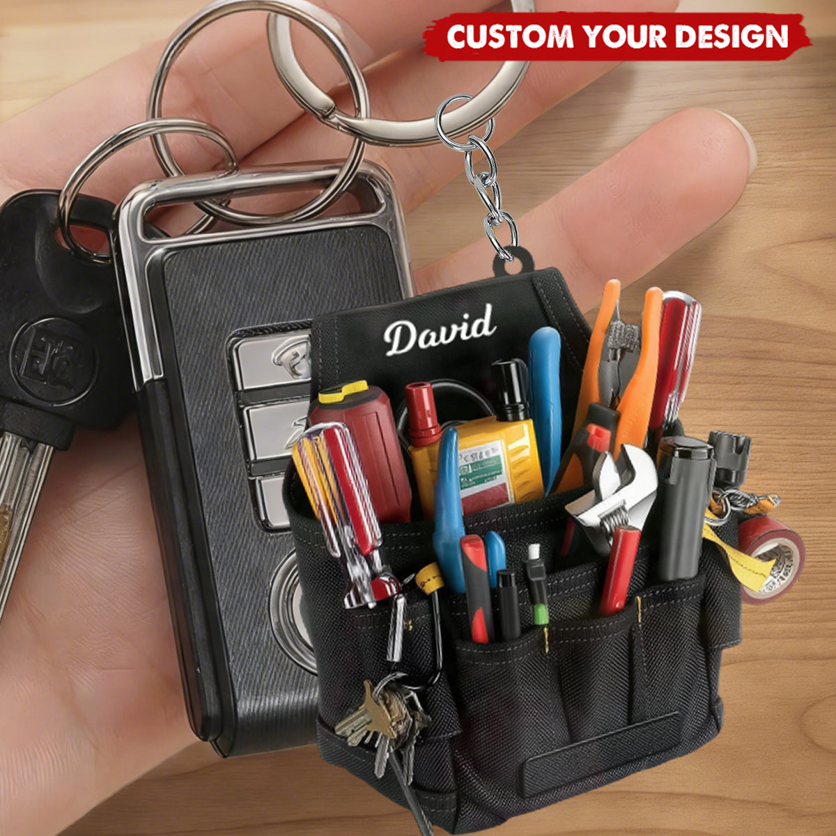 Personalized Electrician Tool Bag Keychain - Gift For Electrician, Electrician Lover Gift