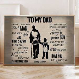 To My Dad From Son - Personalized Canvas Poster- Father's Day Gift, Birthday Gift For Dad, Daddy