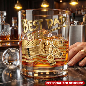 Power Fist-Personalized Whiskey Glass-Gifts For Dads