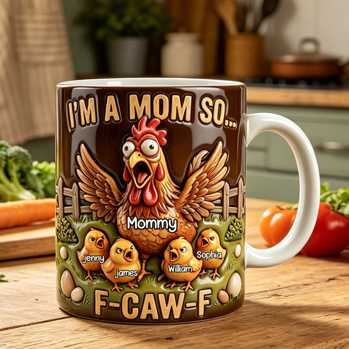 Funny Chicken Mom Coffee Mug - Personalized Gifts For Mother