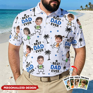 Best Dad Ever-Personalized Polo Shirt-Gift For Dad, Husband, Grandpa
