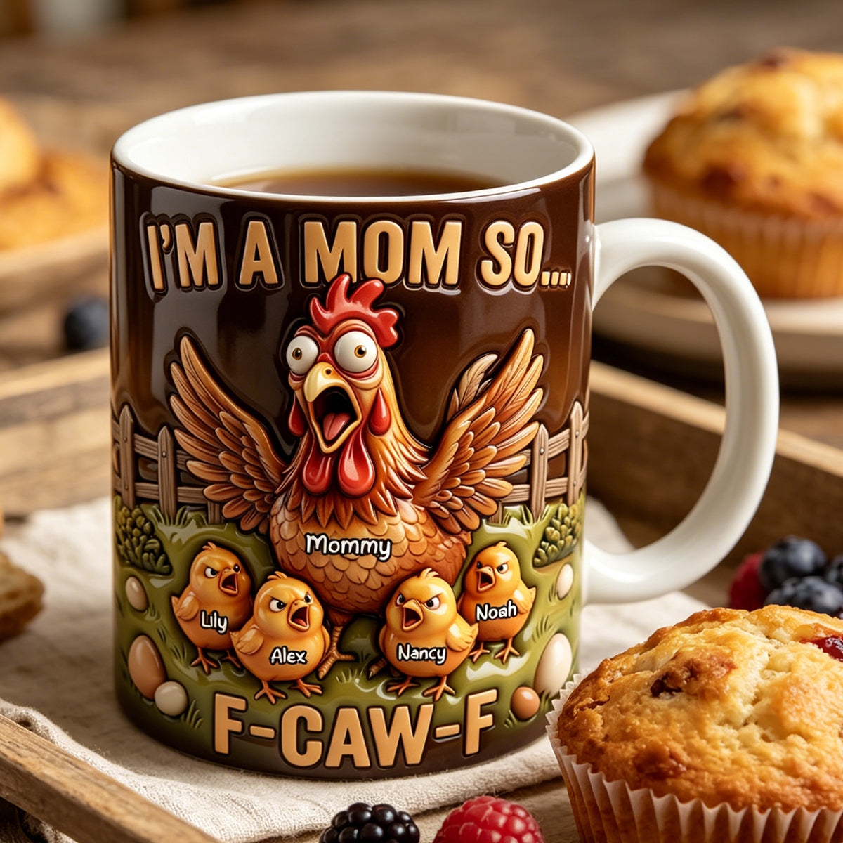 Funny Chicken Mom Coffee Mug - Personalized Gifts For Mother