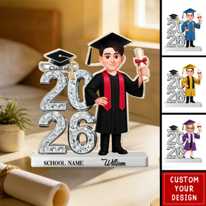 Class Of 2026 2027 Senior - Personalized Acrylic Block Plaque - Graduation Gift For Graduates, Daughter, Son