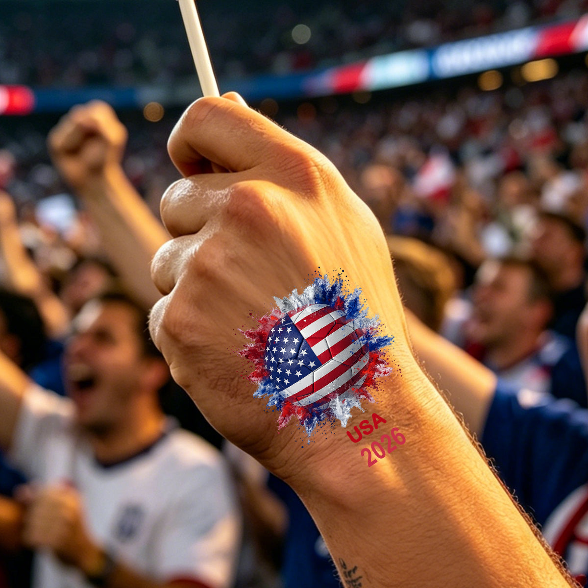 Personalized National Flag Soccer Temporary Tattoos, Custom Soccer Fan Body Stickers