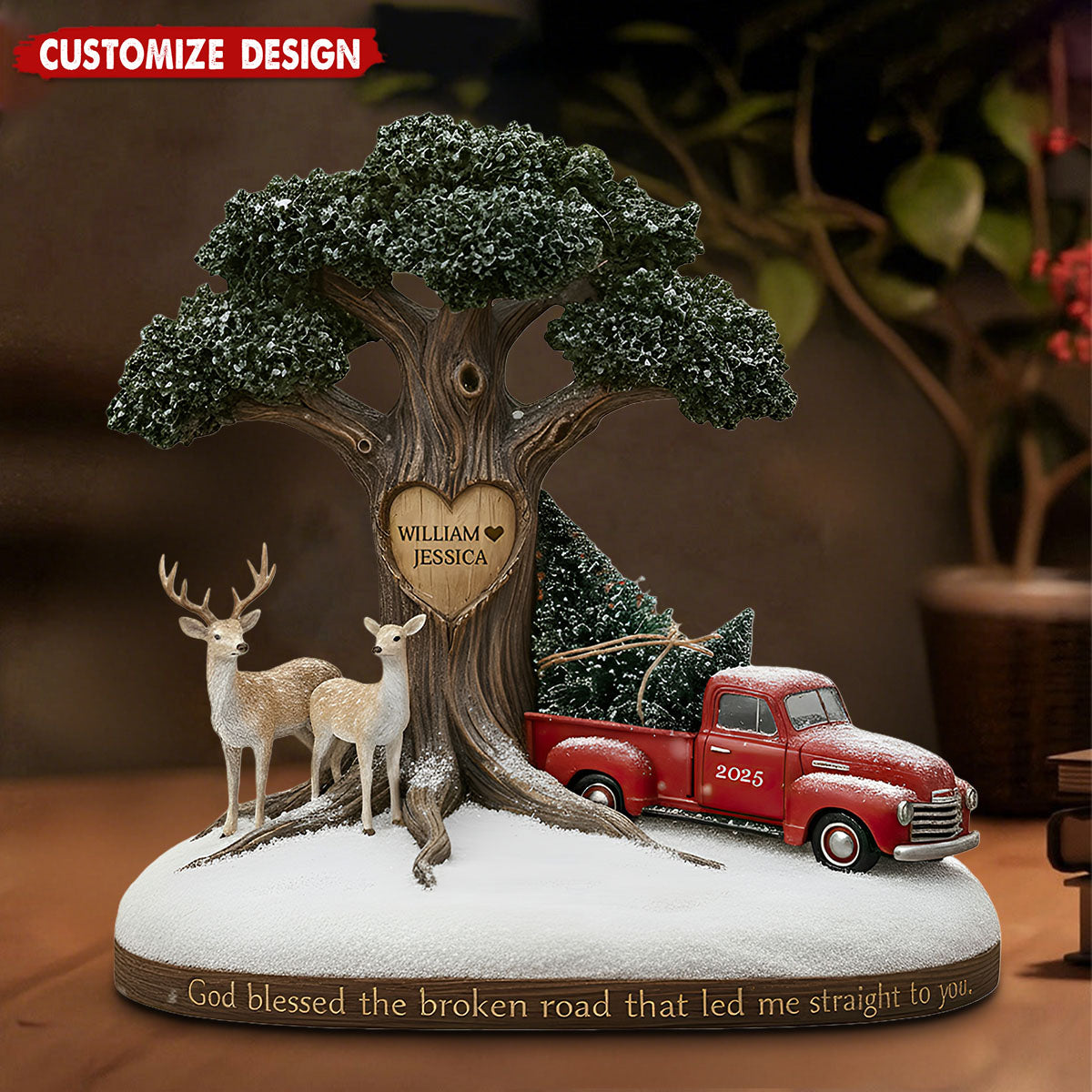 God Blessed The Broken Road Couple - Personalized Couple Custom Shaped Acrylic Plaque