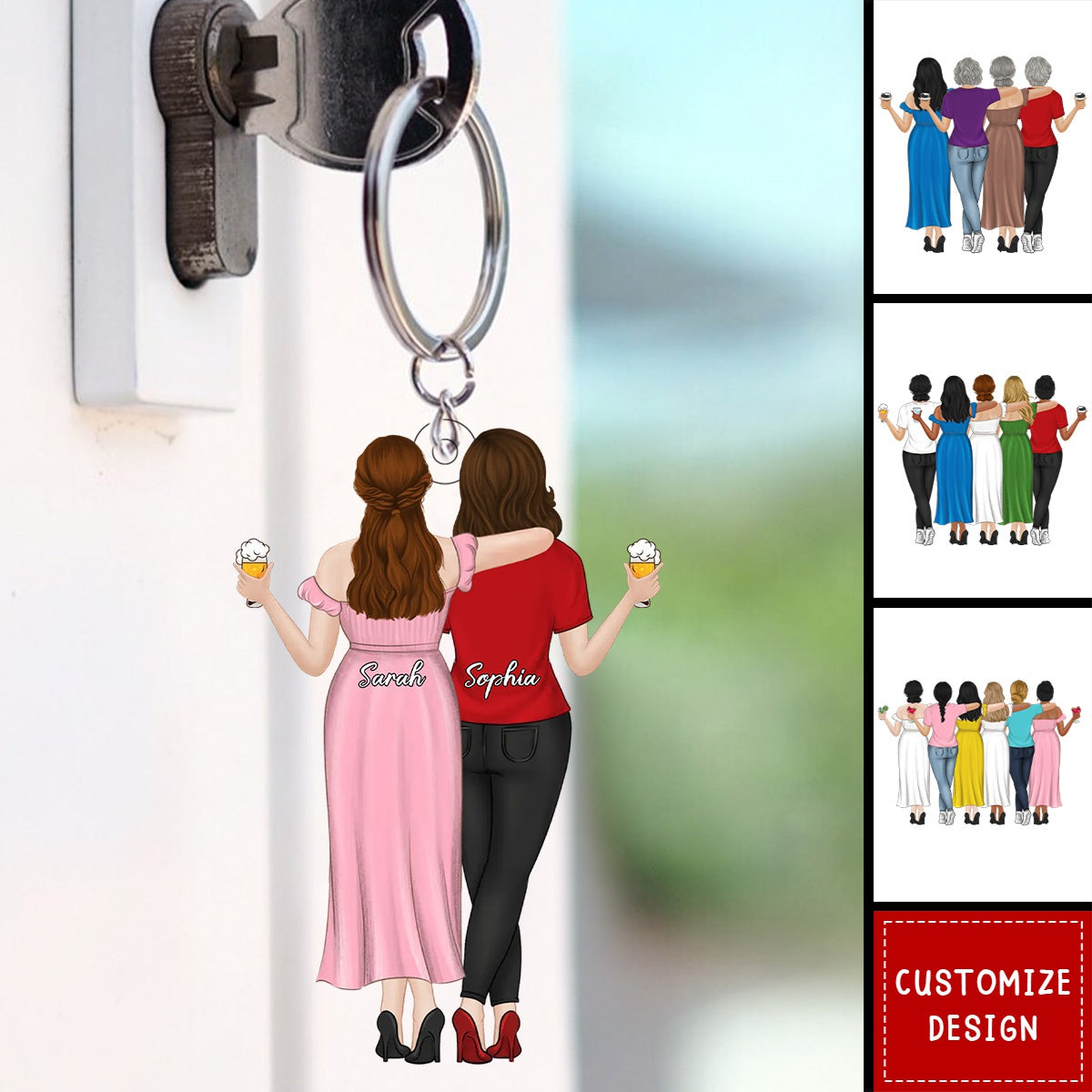 Friends Like Stars - Personalized Keychain