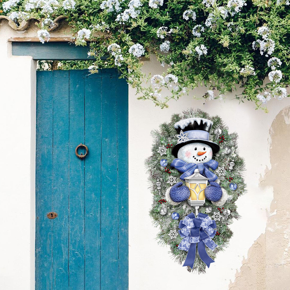 A Warm Winter Welcome snowman Wood Sign