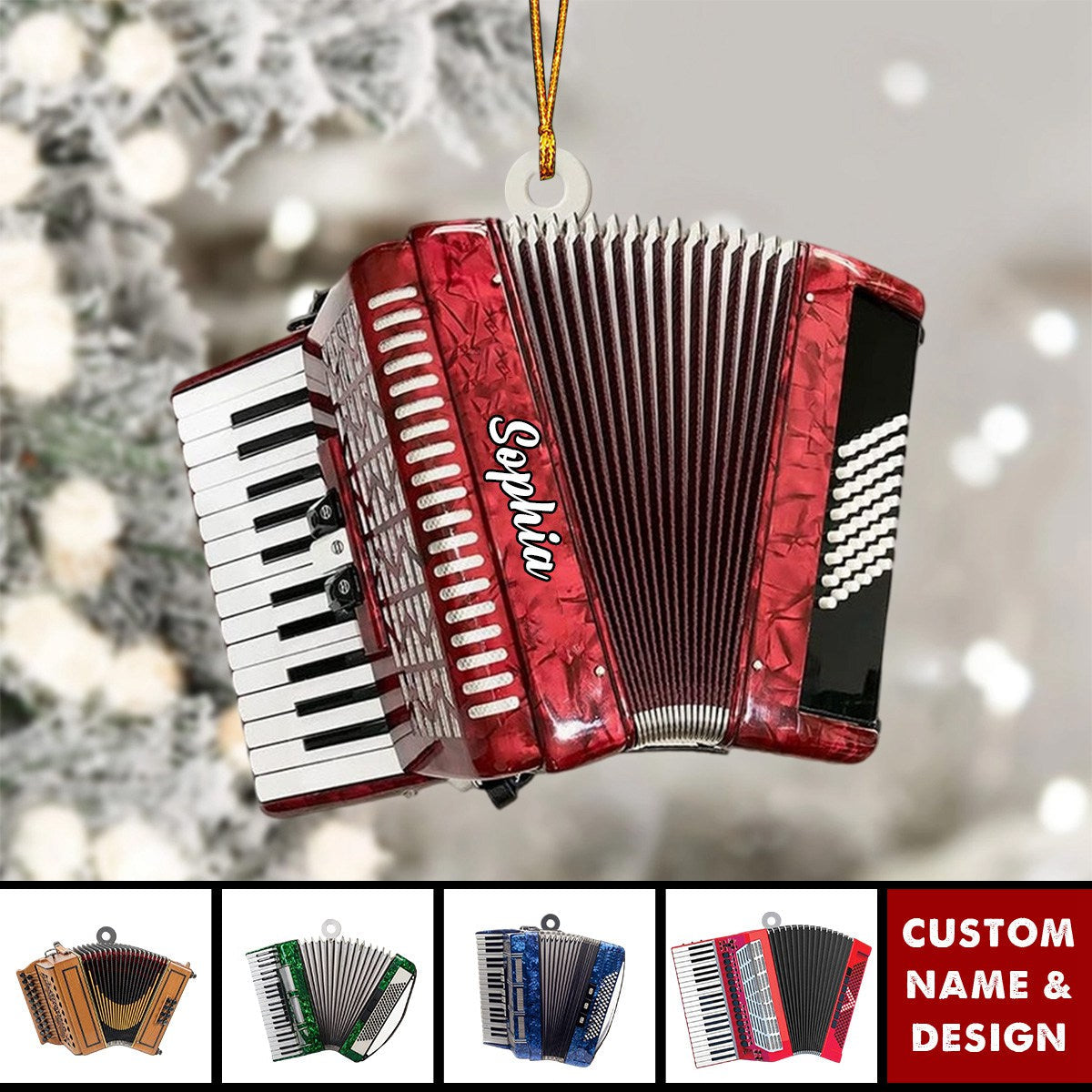 Personalized Accordion Christmas Ornament-Gifts Music Teacher Gifts Orchestra Accordion - 2024 New Release