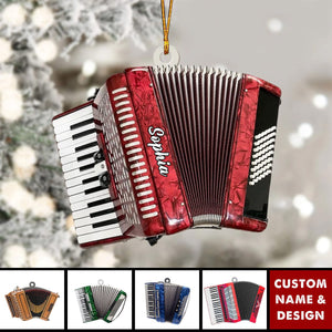 Personalized Accordion Christmas Ornament-Gifts Music Teacher Gifts Orchestra Accordion - 2024 New Release