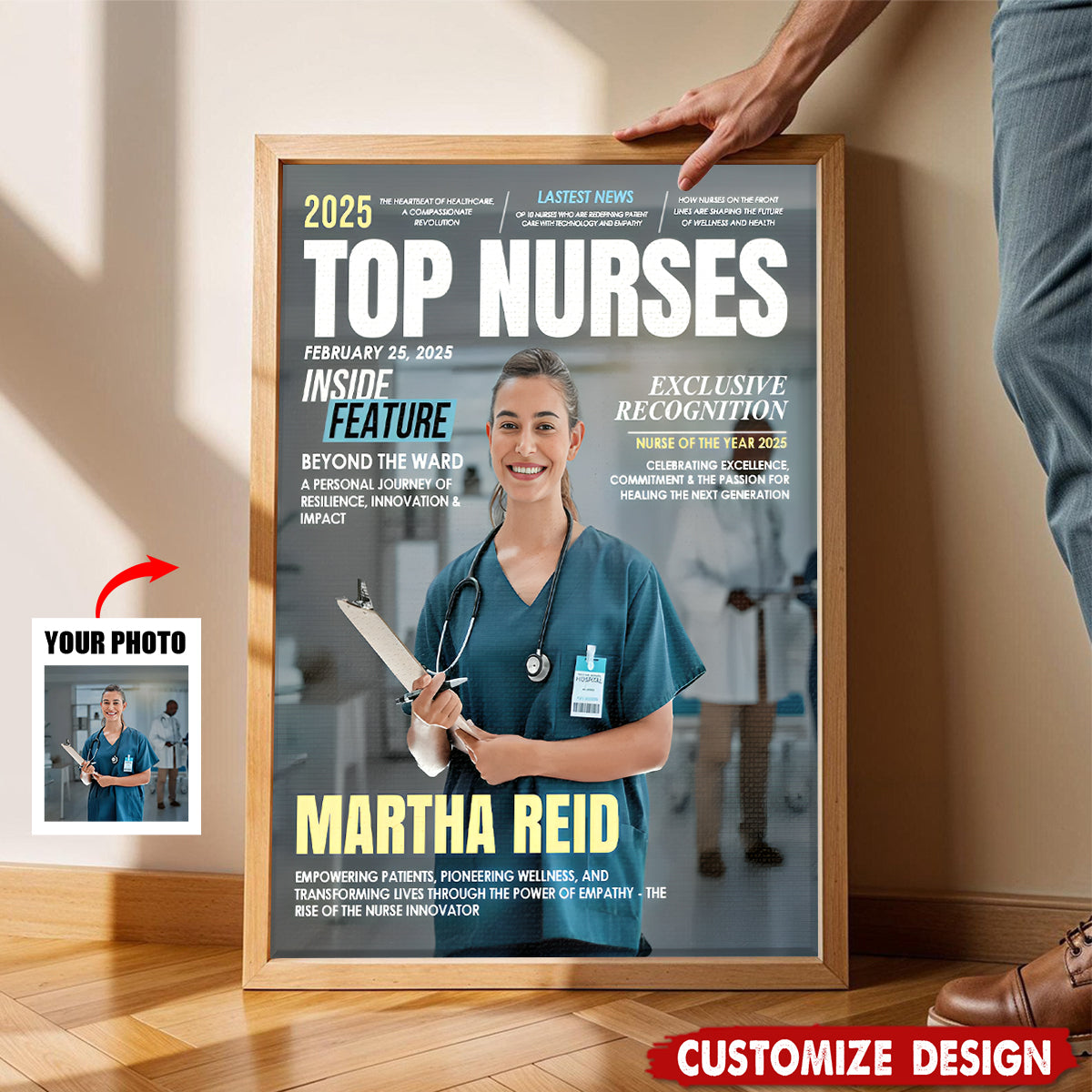 Personalized Top Nurses Magazine Cover Poster - Nurses Appreciate Gift