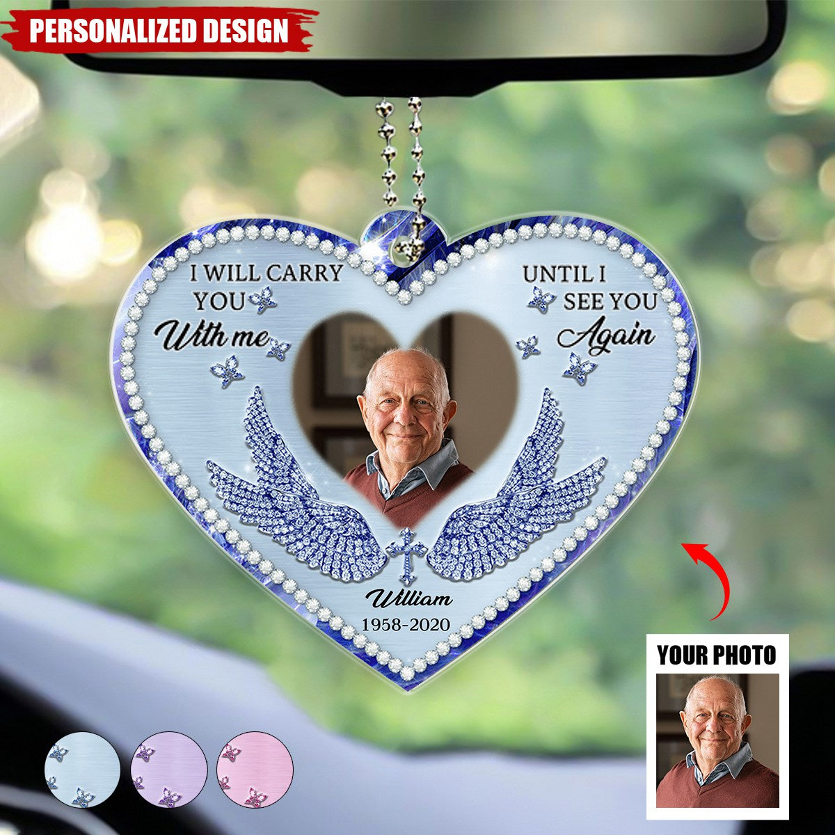 I Will Always Carry You With Me-Personalized Car Ornament
