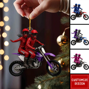 Personalized Biker Couple Motorcycle Ornament