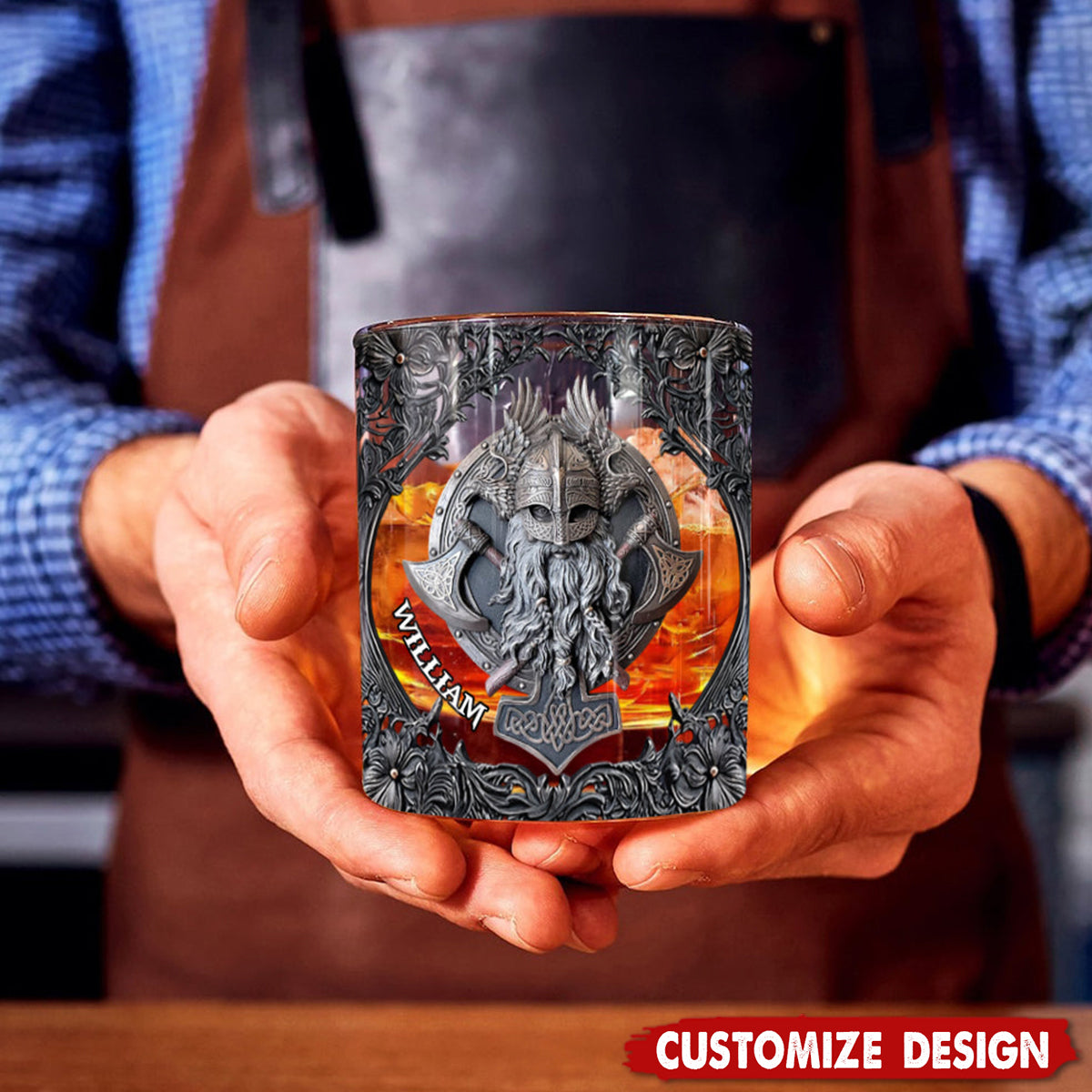 Fantasy Vikings - Personalized Viking Whiskey Glass