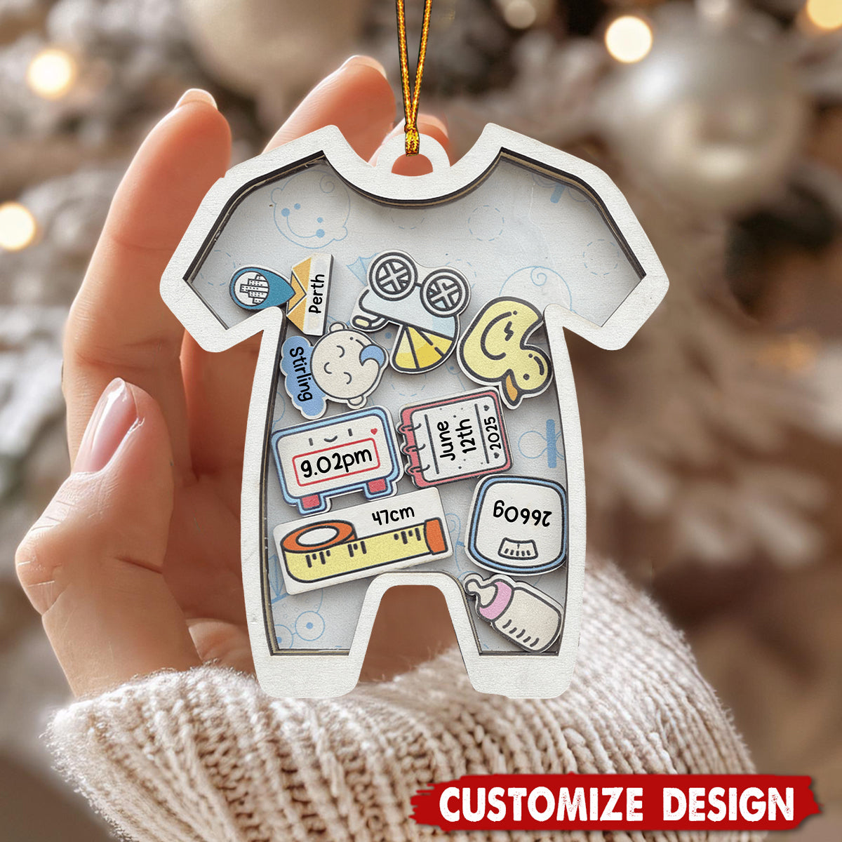 Baby's First Christmas Ornament Gifts - Personalized Wooden Baby Ornament