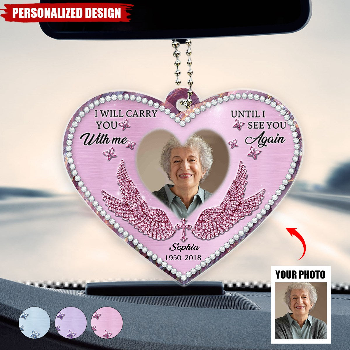 I Will Always Carry You With Me-Personalized Car Ornament