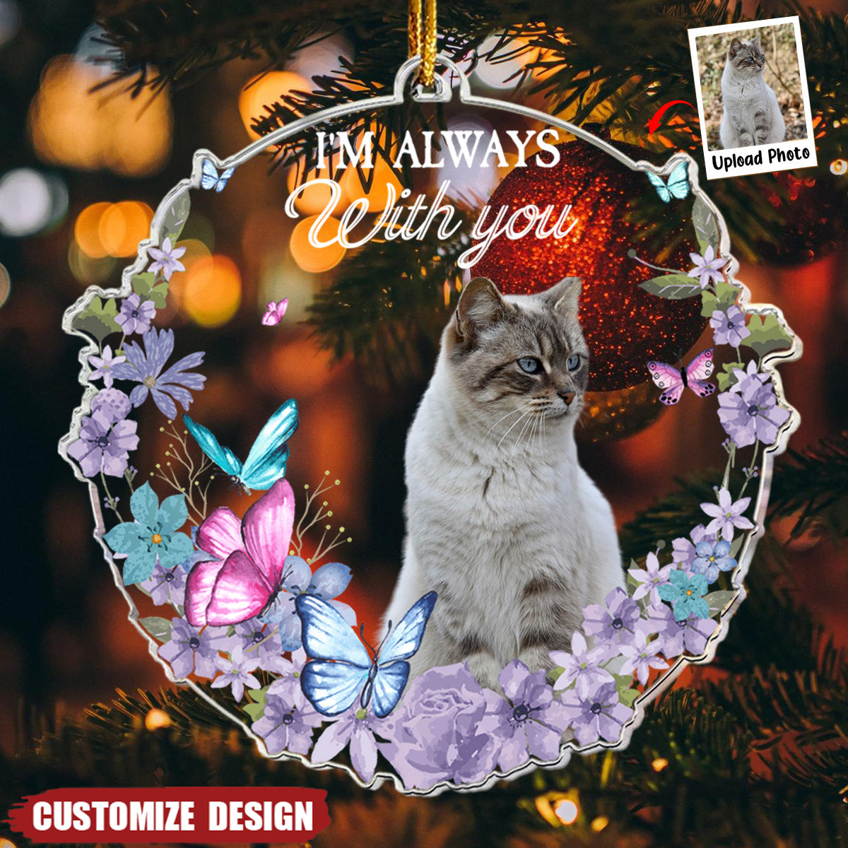 Butterflies Appear When Angels Are Near - Personalized Acrylic Photo Ornament - 2024 New Release