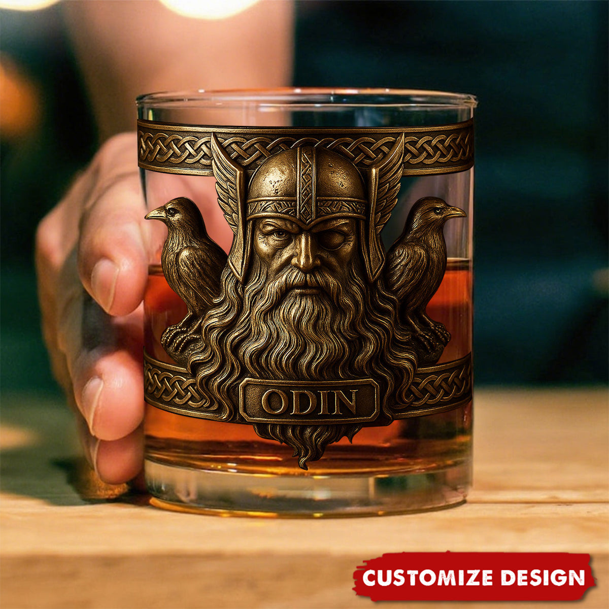 Allfather - Personalized Viking Whiskey Glass