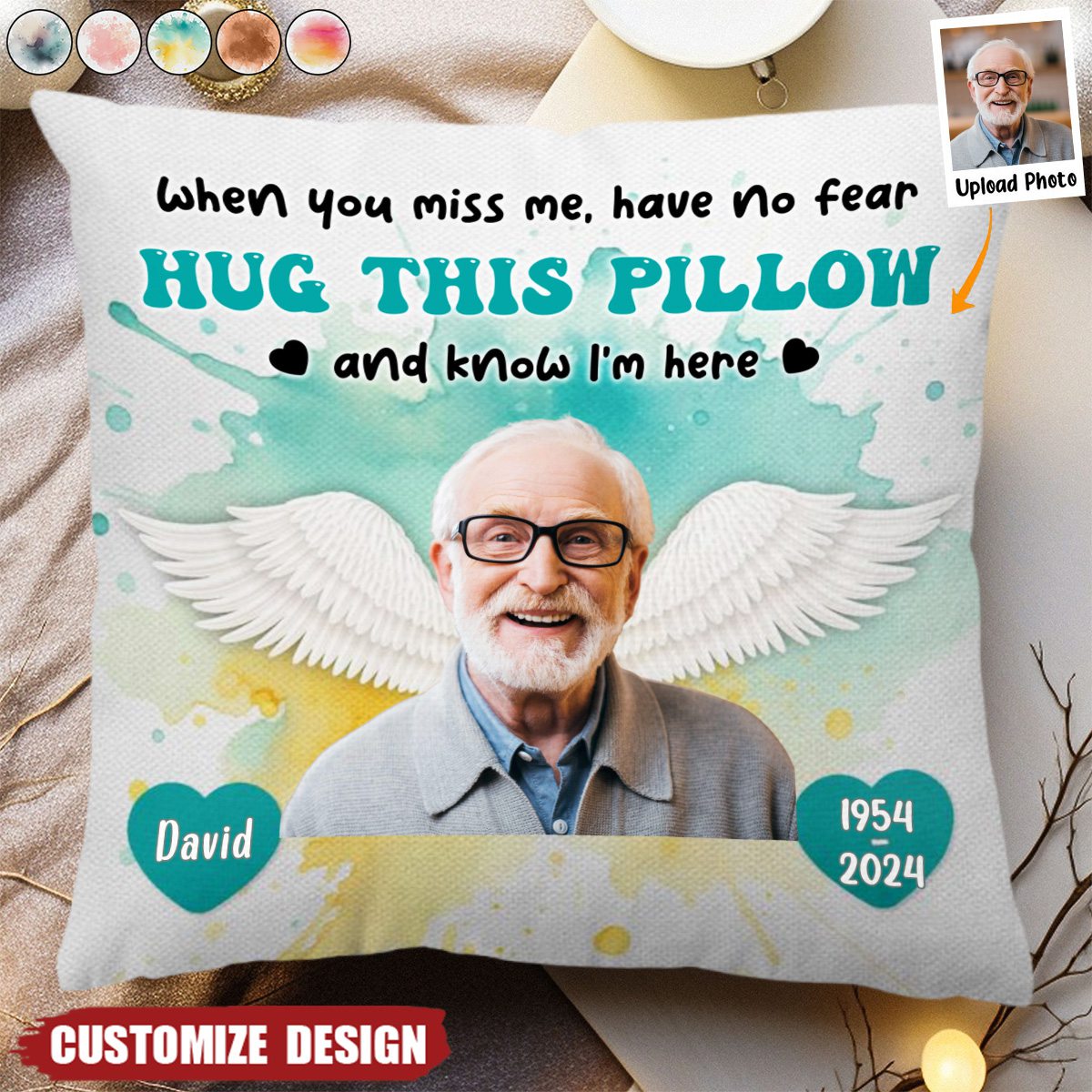 When You Miss Me, Hug This - Personalized Photo Pillow