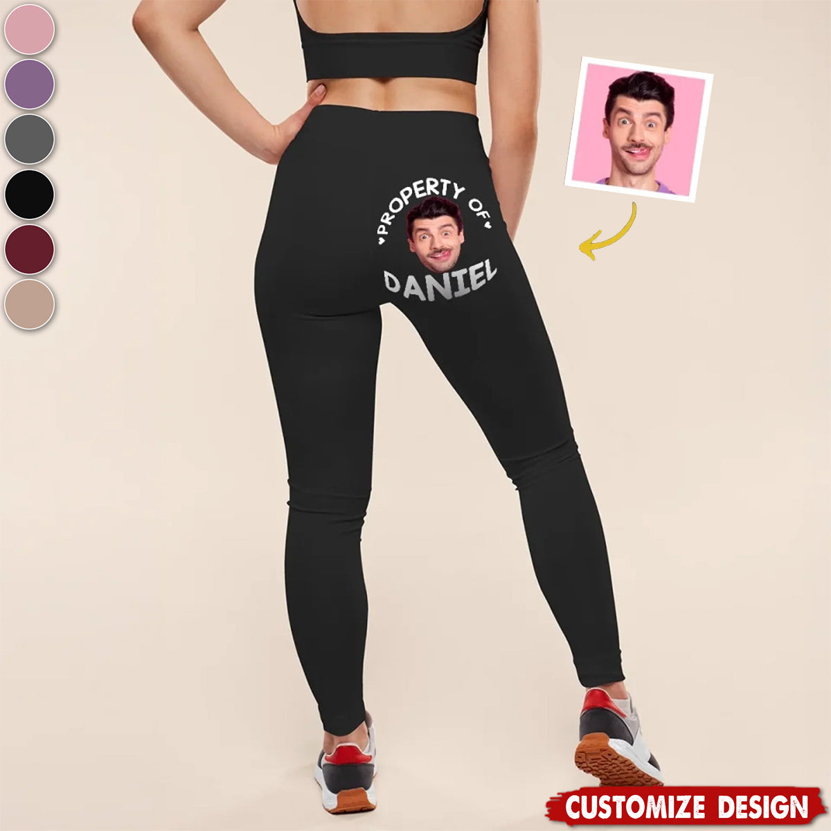 Property Of Me, Handle Like A Queen - Personalized Women Leggings - Gift For Wife, Anniversary