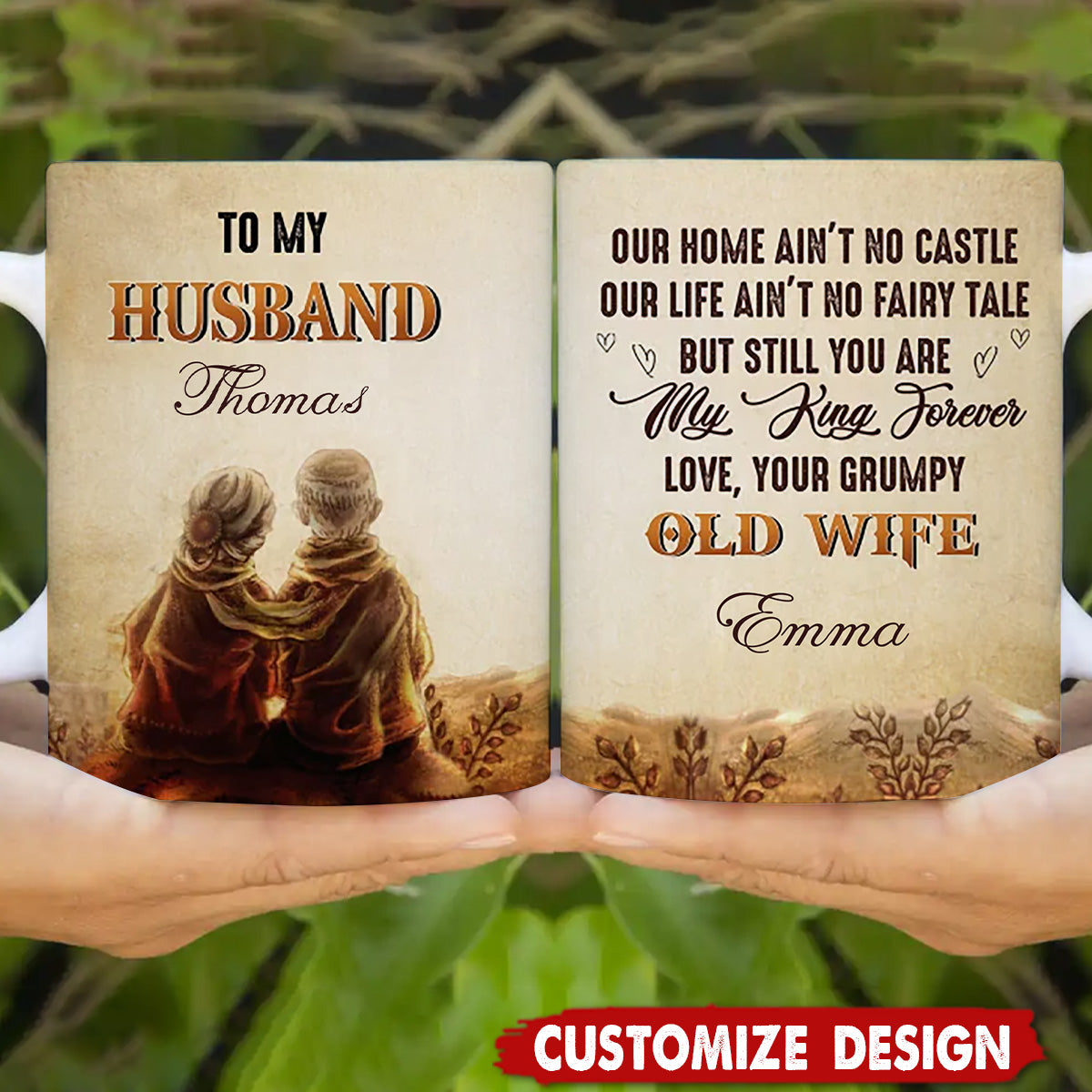 Two Hearts, One Soul - Couple Personalized Custom Mug - Gift For Husband Wife, Anniversary