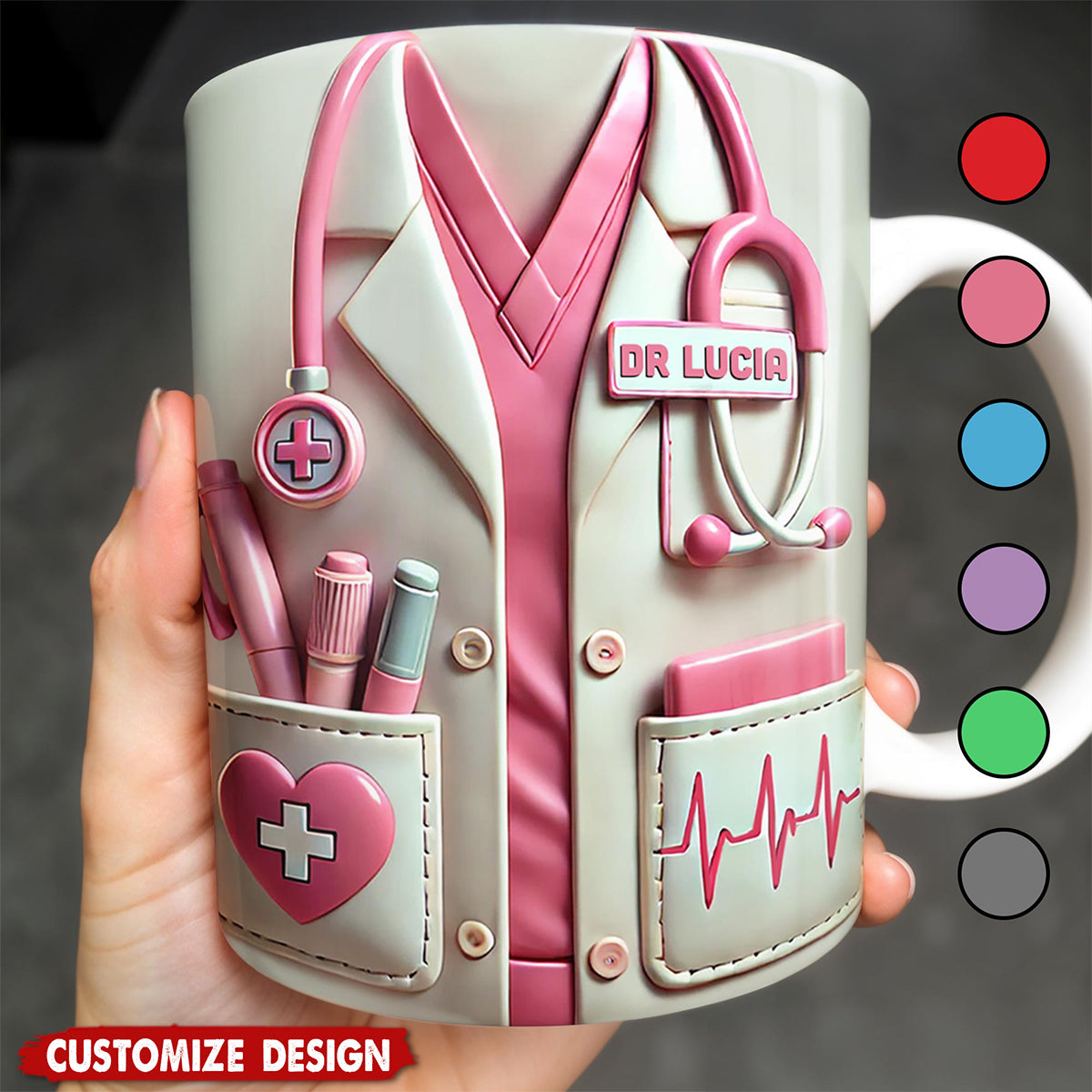 Medical Appreciation Design With Stethoscope - Personalized Coffee Mug - Gift For Medical Professionals