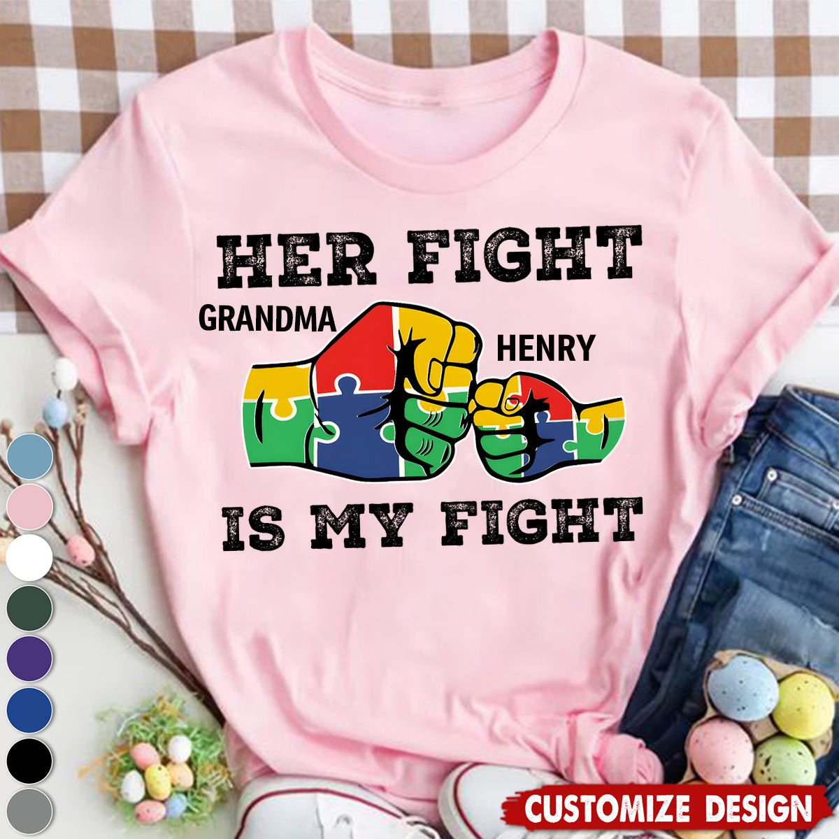 His Fight Is My Fight - Personalized Autism Unisex T-shirt
