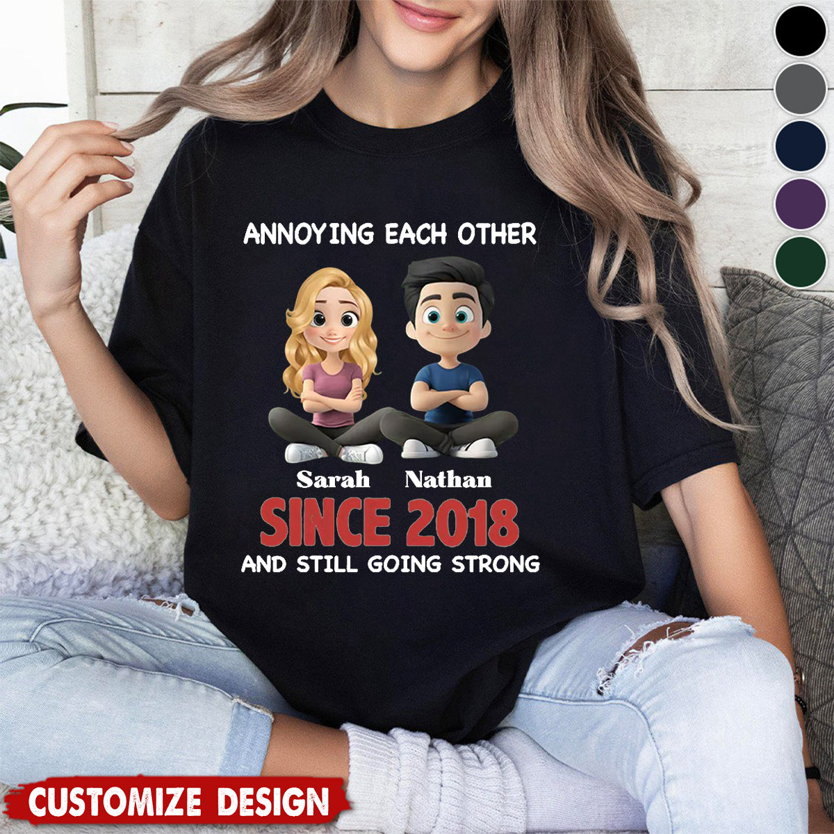 Together Forever - Personalized Unisex T-shirt - Gift For Couple