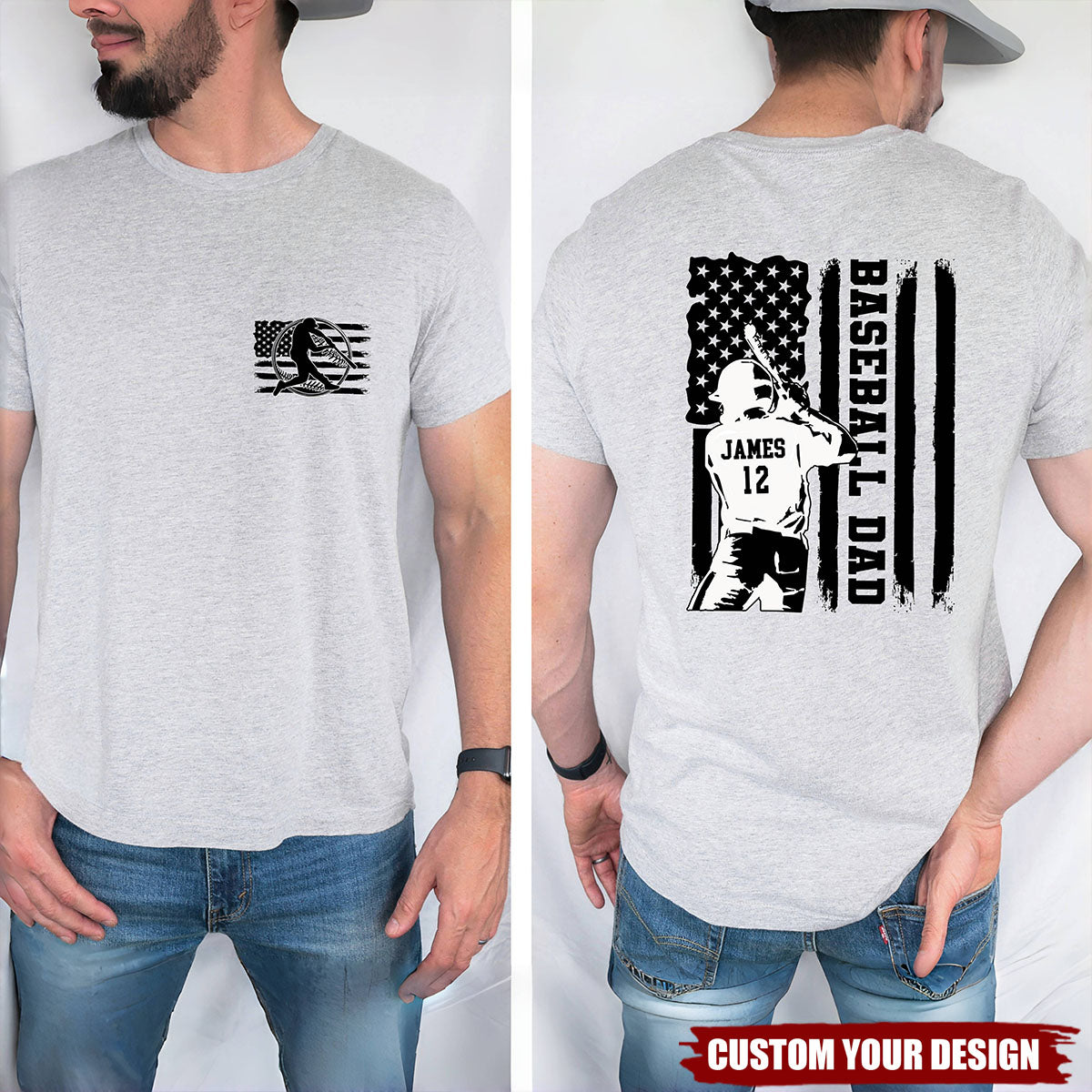 Personalized Baseball Dad Shirt, Gift For Dad/Grandpa, Father's Day Shirt, Baseball Lover Shirt