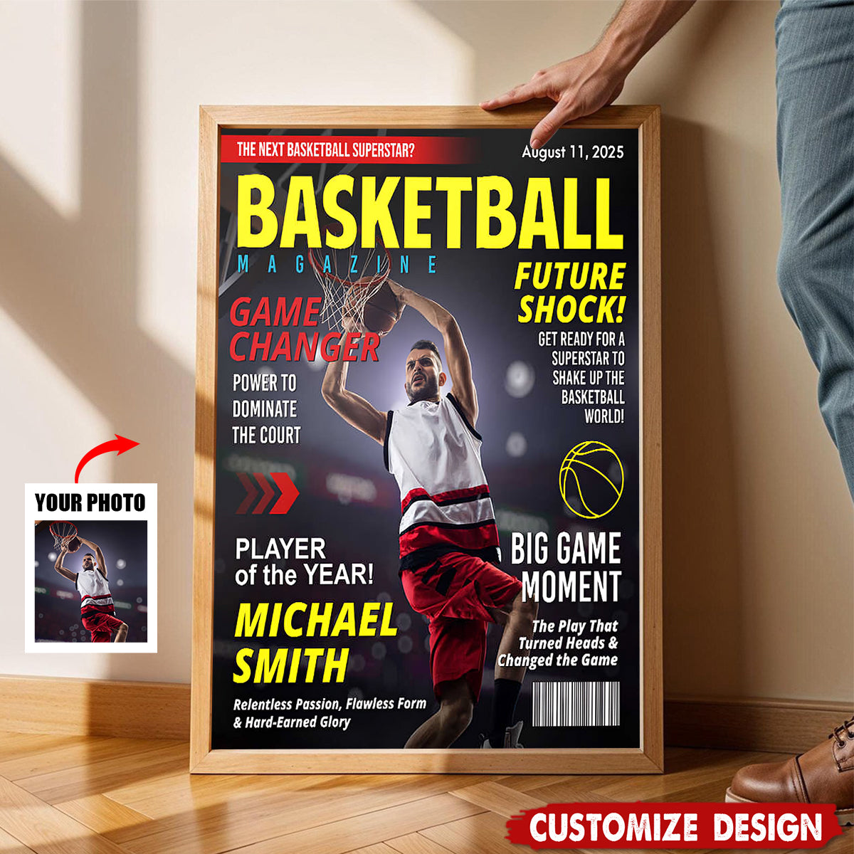 Personalized Basketball Magazine Cover Poster - Basketball Lovers Gift
