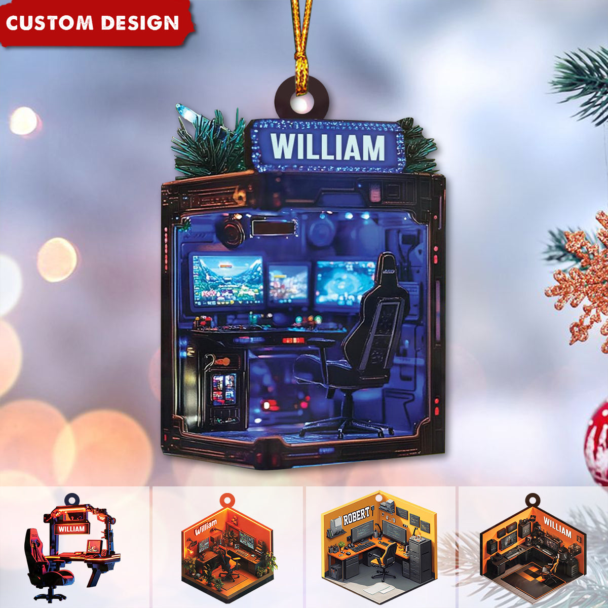 Personalized Gaming Room Christmas Ornament, Gift For Gamer-2024 New Release