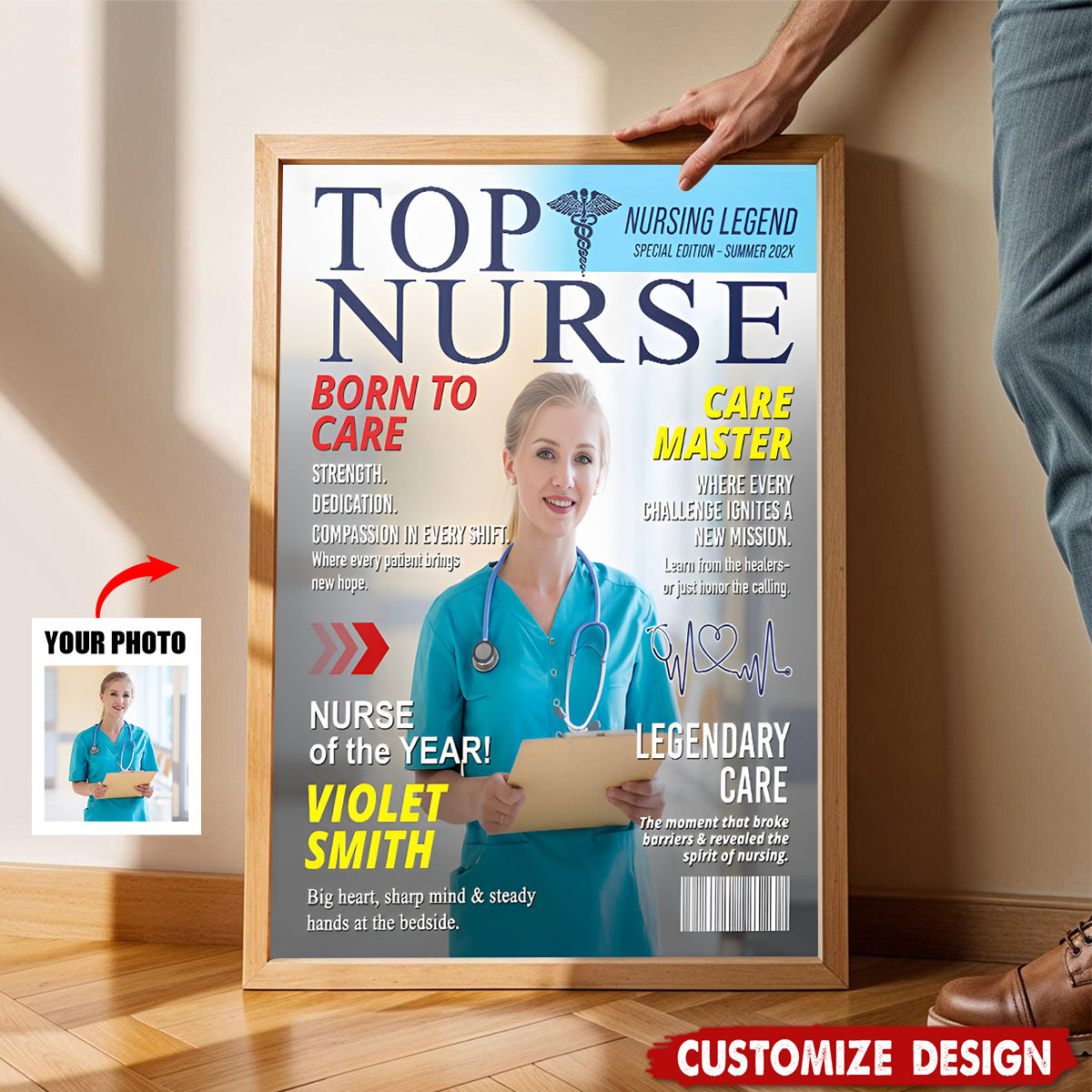 Personalized Top Nurse Magazine Cover Poster - Gift for Nurse