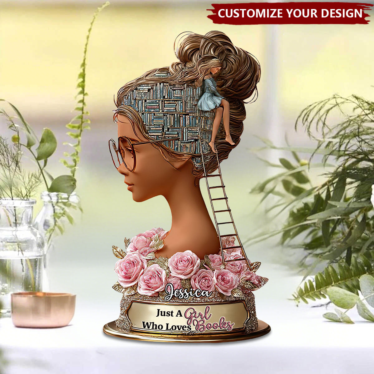 Just A Girl Who Loves Book - Personalized Book Custom Shaped Acrylic Plaque