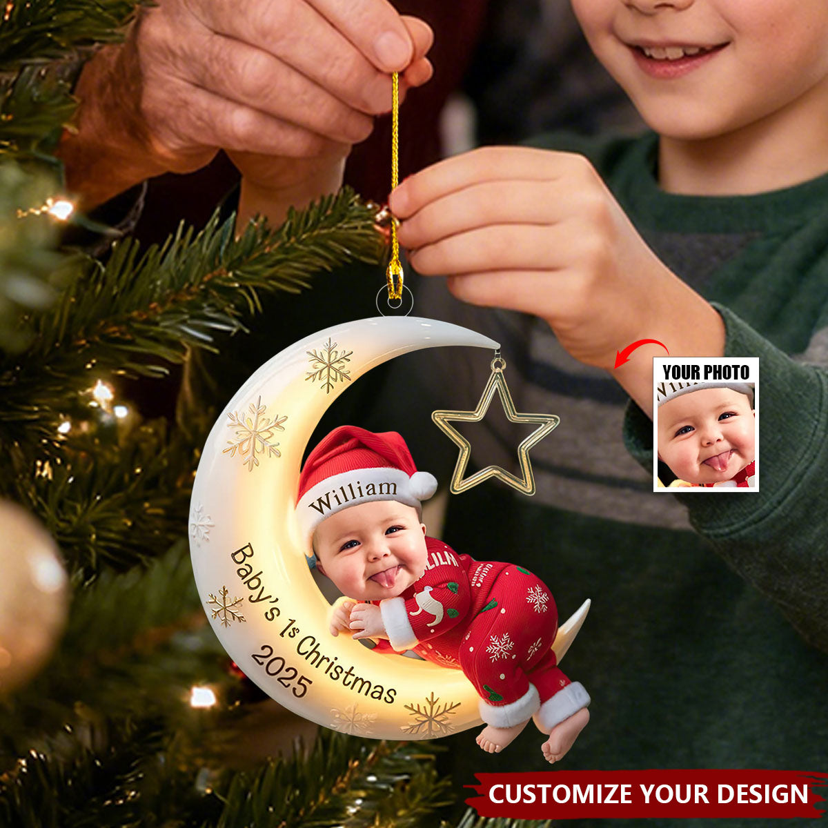 Baby's First Christmas Personalized Acrylic Photo Ornament