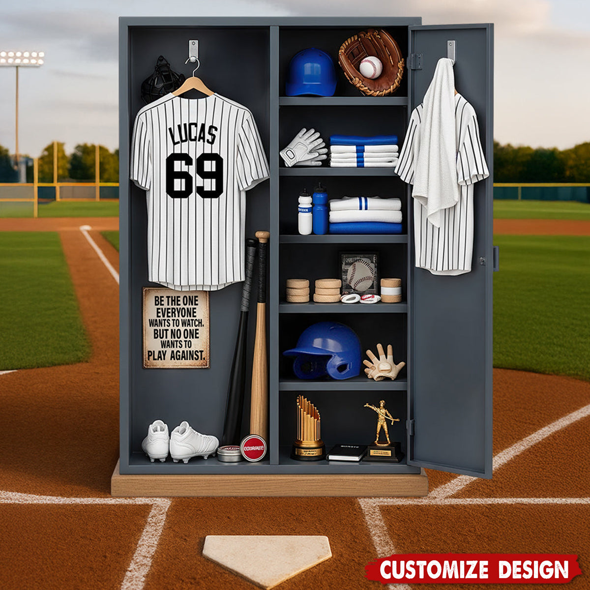 Personalized Baseball Locker Acrylic Plaque - Gifts For Baseball Player