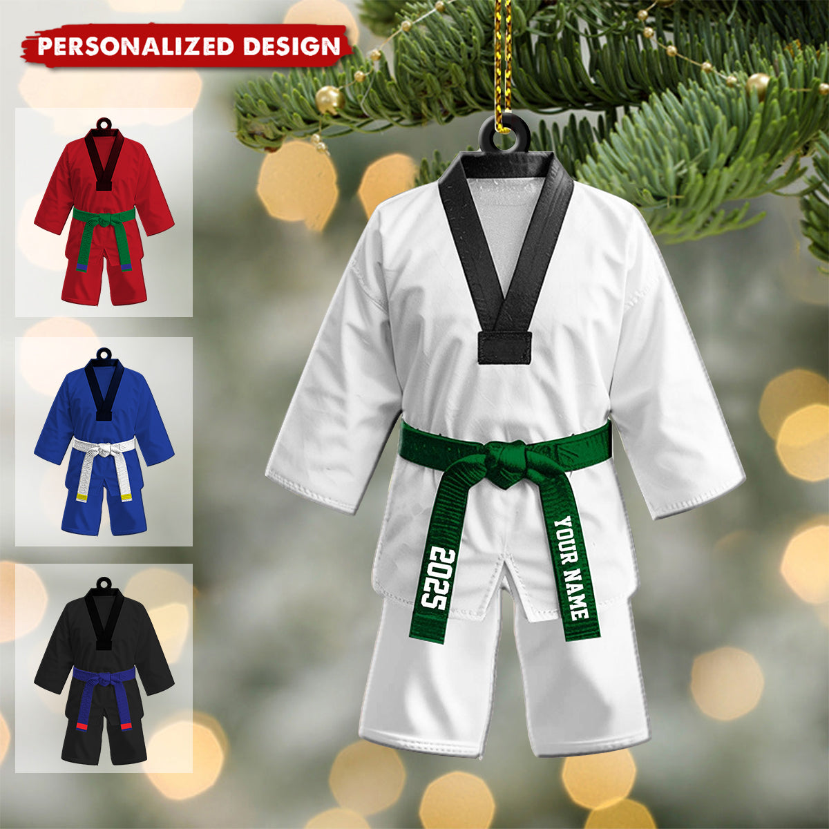 Personalized Taekwondo Ornament, Karate Ornament, Sport Lovers Gift