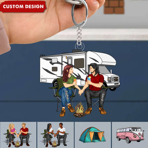 New Release-Camping Couple Making Memories One Campsite At A Time Personalized Keychain-Gift For Couple