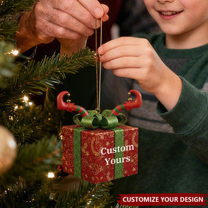 Personalized Elf Butt Sticking Xmas Ornament