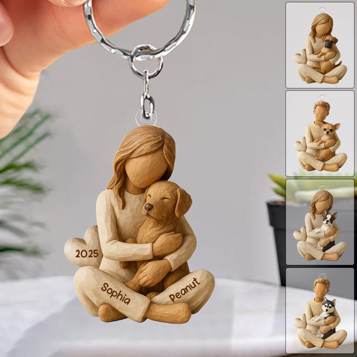 With My Dog - Personalized Acrylic Keychain - Gift For Dog Lovers