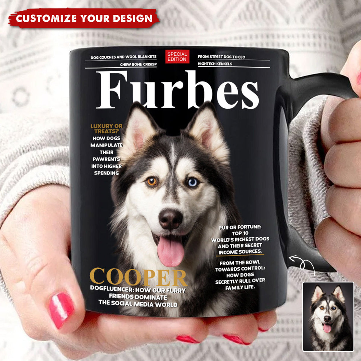 Furbes Custom Photo Dog Mug Gift For Dog Lover