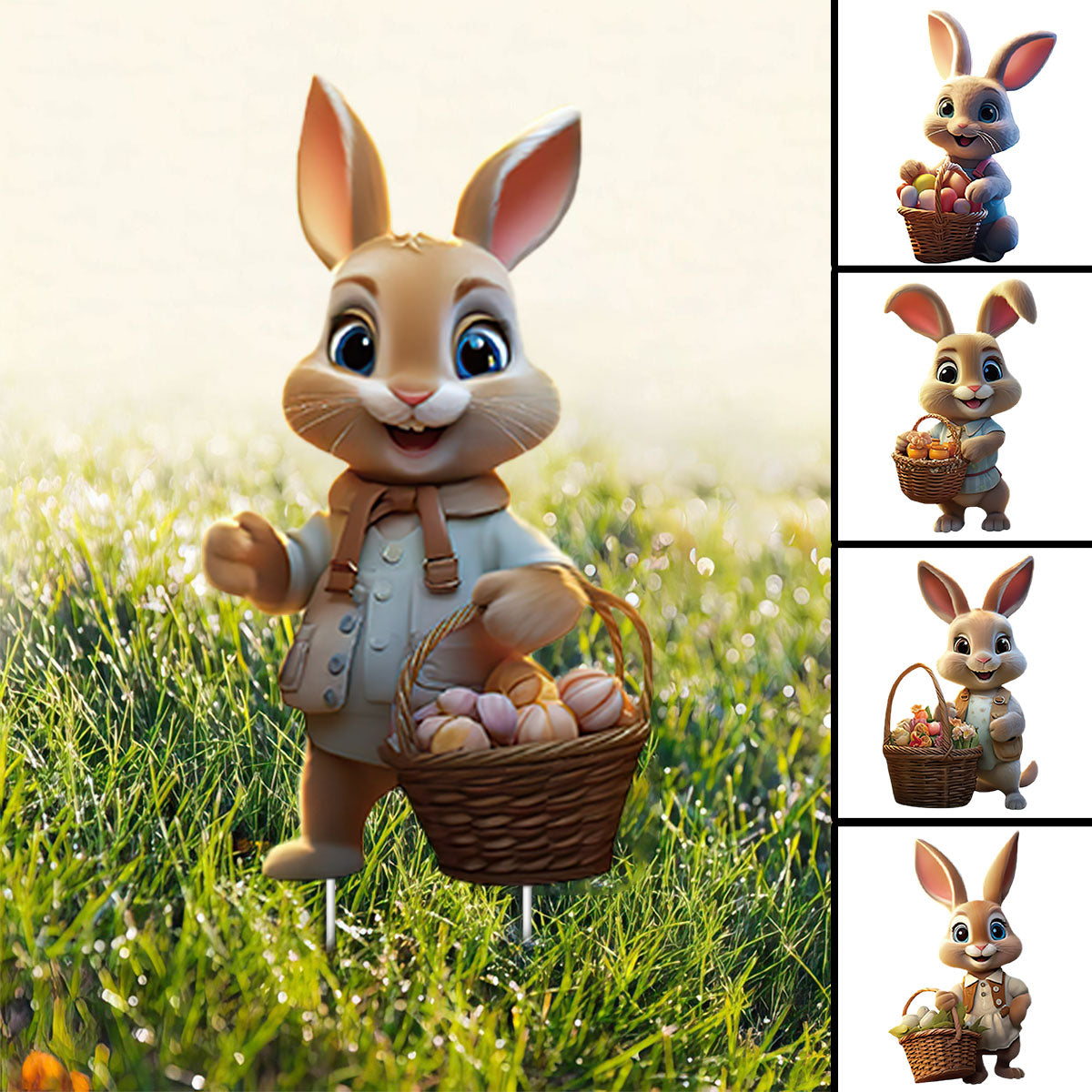 Easter Bunny Decorations Outdoor-Easter Bunny Yard Garden Stakes