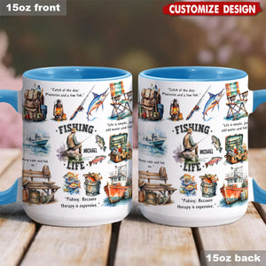 Personalized Fishing Accent Mug - Gift For Fishing Lovers