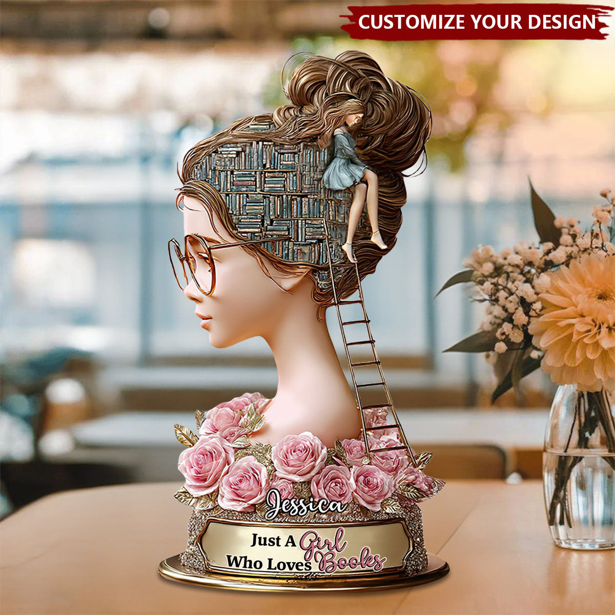 Just A Girl Who Loves Book - Personalized Book Custom Shaped Acrylic Plaque