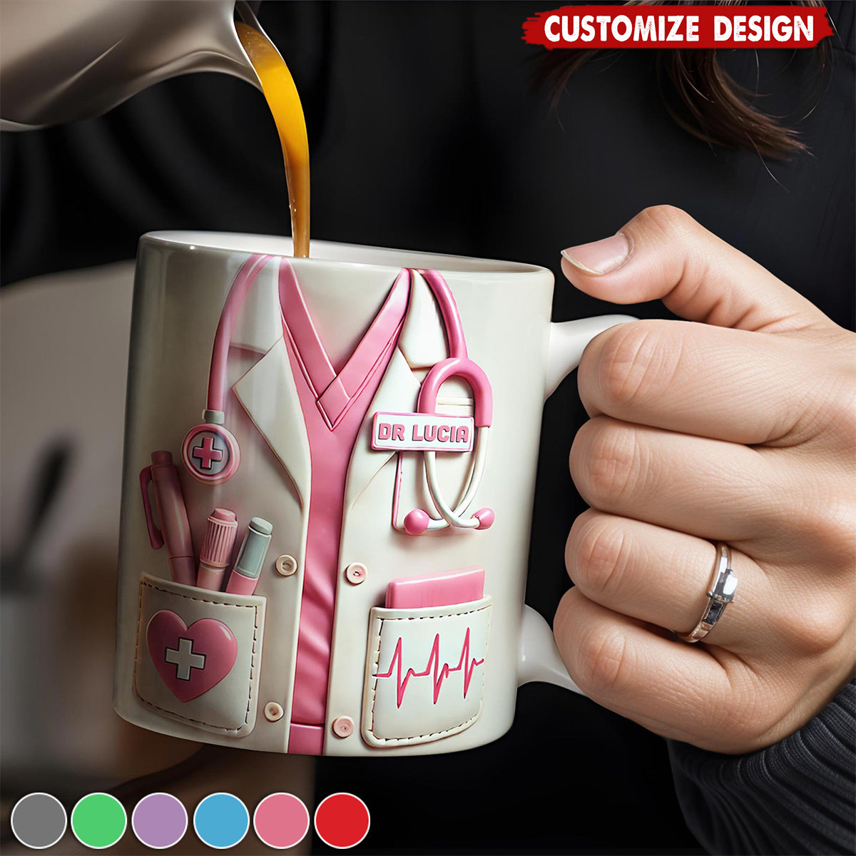 Medical Appreciation Design With Stethoscope - Personalized Coffee Mug - Gift For Medical Professionals