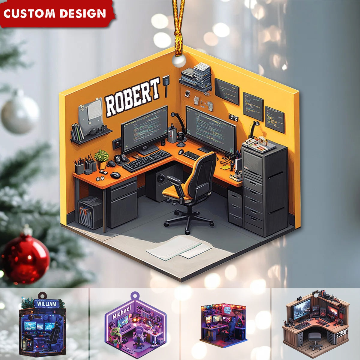 Personalized Gaming Room Christmas Ornament, Gift For Gamer-2024 New Release