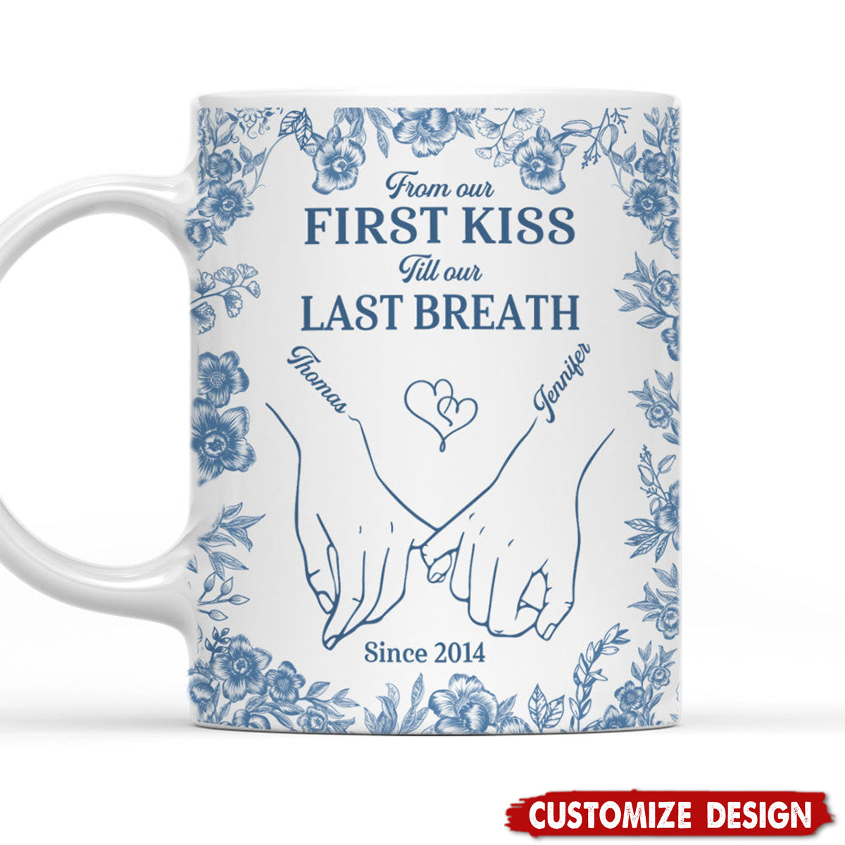 First Kiss - Personalized Custom Coffee Mug - Gift For Couple